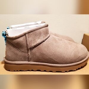 Ugg Cozy Suede Ankle Boots - Classic Ultra Mini Caribou Sapphire Ice Women's